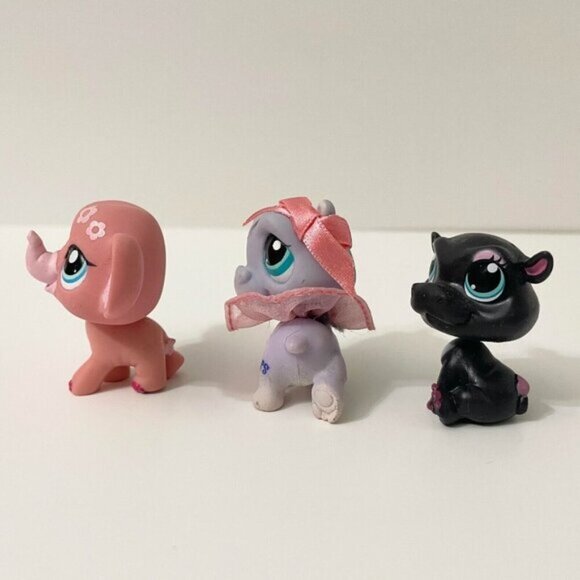 LPS Littlest Pet Shop Lot of 3 Elephant Hippo Yolanda - Picture 2 of 16